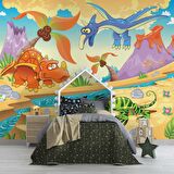 Dinozor Çağı Çocuk Odası Duvar Kağıdı Baskı