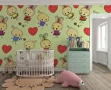 Minik Çocuk Desenli Çocuk Odası Duvar Kağıdı Baskı
