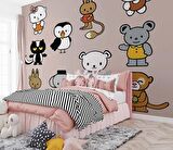 Minik Dostlar Çocuk Odası Duvar Kağıdı Baskı