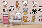 Minik Dostlar Çocuk Odası Duvar Kağıdı Baskı