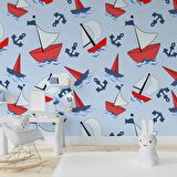 Denizci Çocuk Odası Duvar Kağıdı Baskı