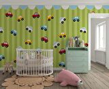 Renkli Arabalar Çocuk Odası Duvar Kağıdı Baskı