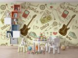 Müzik Çocuk Odası Duvar Kağıdı Baskı