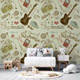 Müzik Çocuk Odası Duvar Kağıdı Baskı