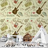 Müzik Çocuk Odası Duvar Kağıdı Baskı