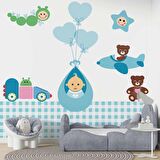 Uçan Bebek Çocuk Odası Duvar Kağıdı Baskı