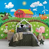 Çiftlik Çocuk Çocuk Odası Duvar Kağıdı Baskı