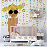 Kız Çocuk Çocuk Odası Duvar Kağıdı Baskı