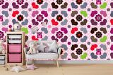 Kalp ve Çiçek Desenli Çocuk Çocuk Odası Duvar Kağıdı Baskı