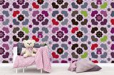 Kalp ve Çiçek Desenli Çocuk Çocuk Odası Duvar Kağıdı Baskı