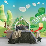 Ormandaki Sevimli Tilki  Çocuk Çocuk Odası Duvar Kağıdı Baskı