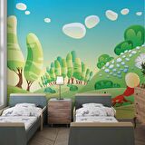 Ormandaki Sevimli Tilki  Çocuk Çocuk Odası Duvar Kağıdı Baskı