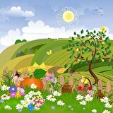 Sevimli Tarla Çocuk Odası Duvar Kağıdı Baskı