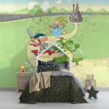 Sevimli Karakterler Çocuk Odası Duvar Kağıdı Baskı