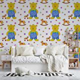 Sevimli Ayıcık Çocuk Odası Duvar Kağıdı Baskı