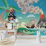 Korsan Adası Çocuk Odası Duvar Kağıdı Baskı