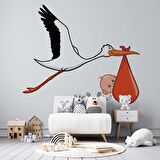 Bebek Getiren Leylek Çocuk Odası Duvar Kağıdı Baskı