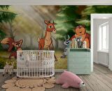 Orman Hayvanları Çocuk Odası Duvar Kağıdı Baskı