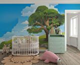 Büyük Ağaç Çocuk Odası Duvar Kağıdı Baskı