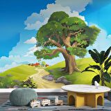 Büyük Ağaç Çocuk Odası Duvar Kağıdı Baskı