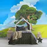 Büyük Ağaç Çocuk Odası Duvar Kağıdı Baskı