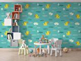 Ördek Desenli Çocuk Odası Duvar Kağıdı Baskı
