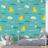 Ördek Desenli Çocuk Odası Duvar Kağıdı Baskı