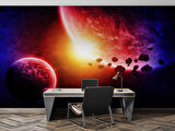 Uzay Gezegen Temalı Duvar Kağıdı