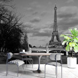 Siyah Beyaz Paris Eyfel Kulesi Duvar Kağıdı