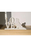 : Golden Retriever "LOVE" Temalı 3D Baskı Dekoratif Objeler