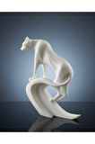 Zarif Leopar Figürü - 3D Baskı Sanatı | Minimalist Ev Dekorasyonu | 12 cm Boy |