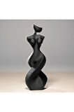 Twist Kadın Figürü Heykeli | Modern Minimalist 3D Baskı Sanat Objesi (12 cm)