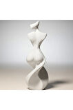 Twist Kadın Figürü Heykeli | Modern Minimalist 3D Baskı Sanat Objesi (12 cm)