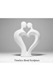 Minimalist Aşk Temalı Sonsuz Bağ Heykeli - 11 cm / 3D Yazıcı Baskısı