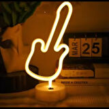 Neon Gitar Masa Lambası PİL+USB