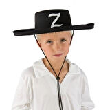 Z Logolu Çocuk Boy Bağcıklı Zorro Şapkası