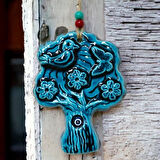 Seramik Kuşlu Nazar Boncuklu Ağaç Modelli Duvar Süsü