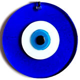 Deri İpli El Yapımı Nazar Boncuklu Mavi Renk Cam Duvar Süsü