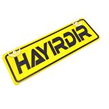 Hayırdır Yazılı Sarı Dekor Plaka Vantuzlu Cam Süsü