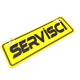 Servisci Yazılı Sarı Dekor Plaka Vantuzlu Cam Süsü