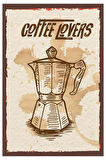 Coffee Lovers Ahşap Mdf Poster, Modern Duvar Dekoru, Sanatsal Poster, Ev Ofis, Cafe Duvar Süs