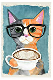 Tatlı Kedi Ahşap Mdf Poster, Modern Duvar Dekoru, Sanatsal Poster, Ev Ofis, Cafe Duvar Süs