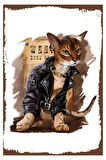 Sevimli Kedi Mdf Poster, Modern Duvar Dekoru, Sanatsal Poster, Ev Ofis, Cafe Duvar Süs