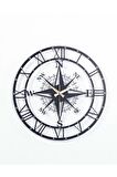 Pusulalı Modern Metal Siyah Duvar Saati 1,5 Mm Kalınlık 40x40 Cm