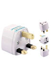 Evrensel 3Pin İngiltere HK AC Seyahat Priz abd/ab/AU İngiltere/HK 3 Pin Fiş dönüştürücü Piriz Beyaz 1 Adet