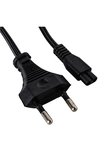 1 METRE TIRAŞ MAKİNELERİ VE IŞILDAKLAR İÇİN SPİRAL MODEL 2 PİNLİ 220 VOLT AC CEREYAN POWER KABLOSU SİYAH