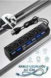 Yeni 2026 2in1 Set Güç Adaptörü 7 Port Usb Çoklayıcı 5 Volt - 2 Amper 3.5*1.35 Mm Uçlu Plastik Kasa Priz Tipi Adaptör (Android Box ) /7 Port USB Çoklayıcı 2.0 Hub Anahtarlı Aç/kapa Düğmeli Işıklı