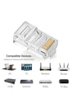 50 Adet Yeni Nesil Ez Rj45 8P8C + 50 Adet Cover Set RJ45 2in1 Cover Jak Ethernet Soket Set Beyaz