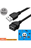 Usb Uzatma Yüksek Hız Usb Uzatma Kablosu Uzatıcı Ara Kablosu Dişi Erkek Usb 2.0 Cabble 1.5 Metre