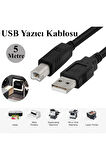 Yazıcı Kablosu Ara Printer Usb Bağlantı Bağlama Kablo Network Lazer Hp Canon Brother Kablosu 5 Metre